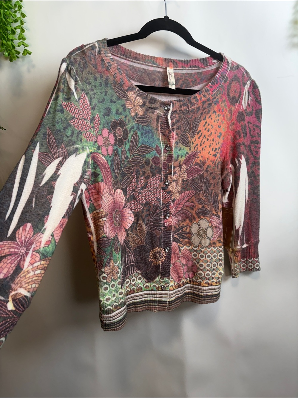 Francesca's Collections Colorful Floral Knit